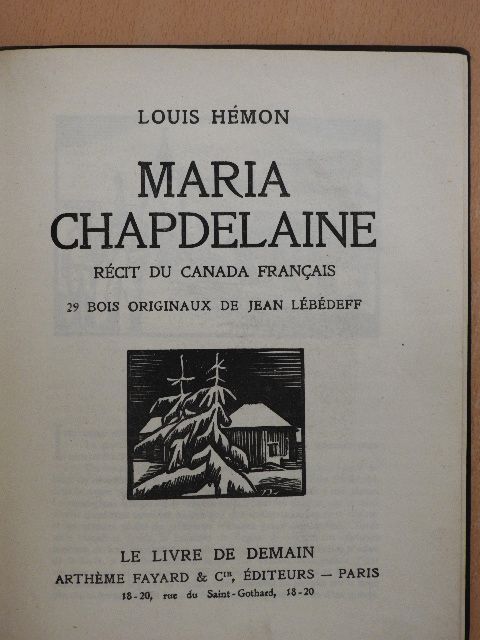 Louis Hémon - Maria Chapdelaine [antikvár]
