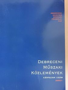 Antal Eleonóra - Debreceni Műszaki Közlemények 2005/1 [antikvár]