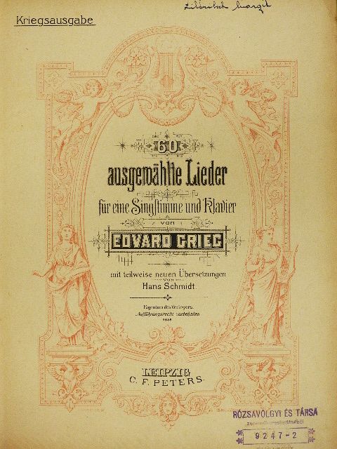 Edvard Grieg - 60 ausgewählte Lieder für eine Singstimme und Klavier [antikvár]