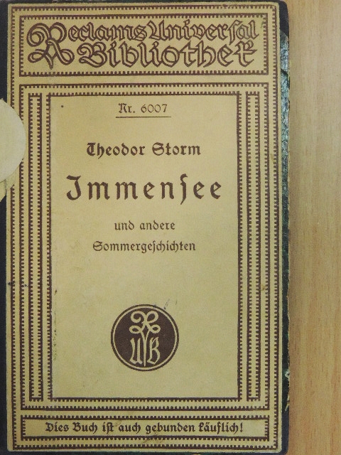 Theodor Storm - Immensee (gótbetűs) [antikvár]