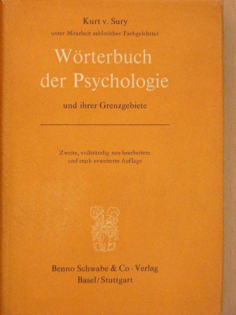 Wörterbuch der Psychologie und ihrer Grenzgebiete [antikvár]
