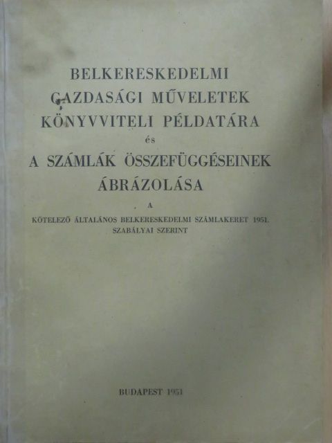 Belkereskedelmi gazdasági műveletek könyvviteli példatára és a számlák összefüggéseinek ábrázolása [antikvár]