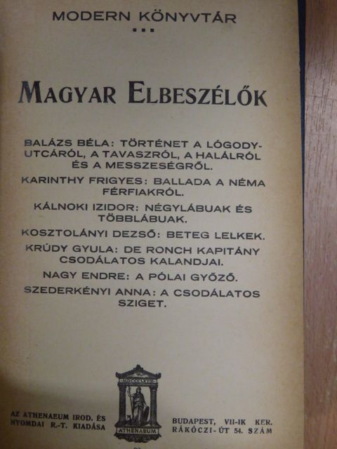 Balázs Béla - Magyar Elbeszélők V. [antikvár]