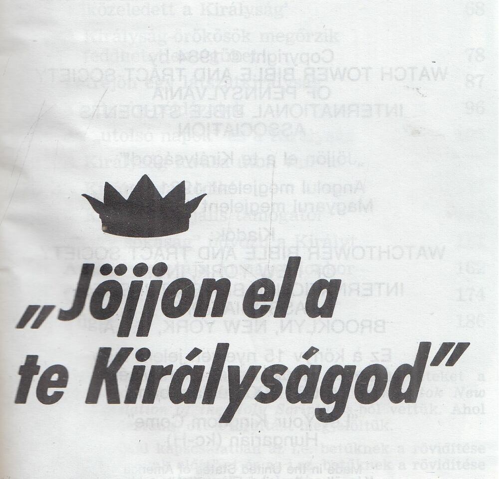 Jöjjön el a te Királyságod! [antikvár]