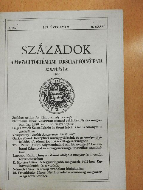 Bagi Dániel - Századok 2005/2. [antikvár]
