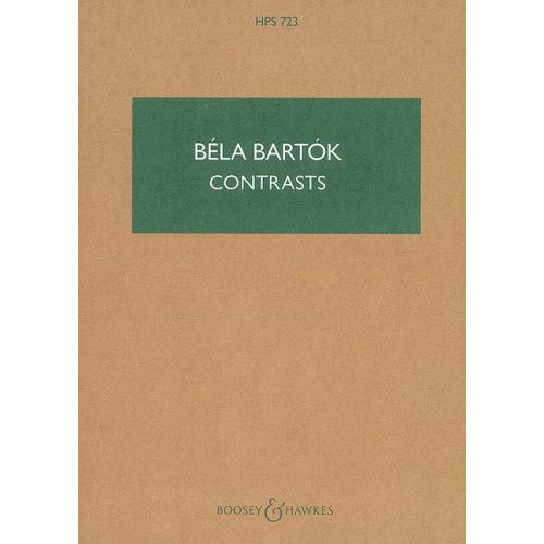 BARTÓK - CONTRASTS FOR VIOLIN, CLARINET AND PIANO CORR.ED.,2002  POCKET SCORE