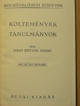 Báró Eötvös József - Költemények/Tanulmányok [antikvár]