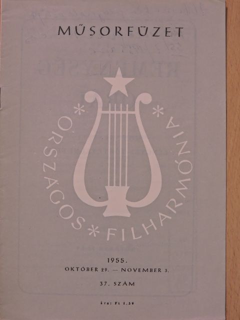 Országos Filharmónia Műsorfüzet 1955/37. [antikvár]