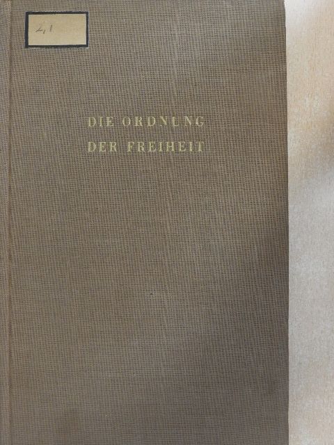 Theodor Bovet - Die Ordnung der Freiheit [antikvár]