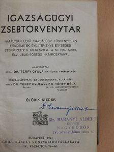 Dr. Térfy Béla - Igazságügyi zsebtörvénytár [antikvár]