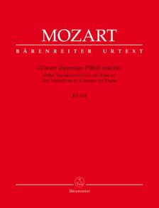 MOZART, W,A, - UNSER DUMMER PÖBEL MEINT, ZEHN VARIATIONEN IN G FÜR KLAVIER KV 455 URTEXT