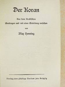 Der Koran [antikvár]
