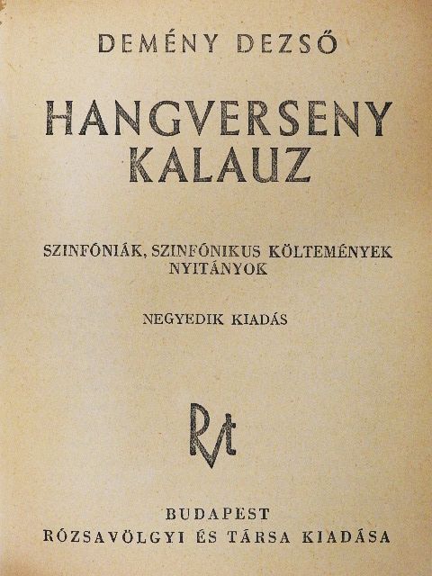Demény Dezső - Hangverseny kalauz [antikvár]