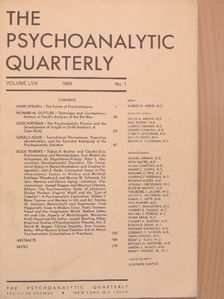 Gerald Adler - The Psychoanalytic Quarterly 1989/1. [antikvár]