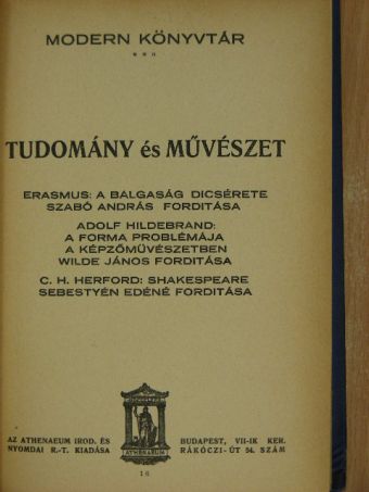 Adolf Hildebrand - Tudomány és művészet I. [antikvár]