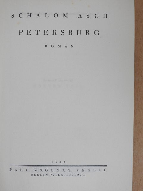 Schalom Asch - Petersburg [antikvár]