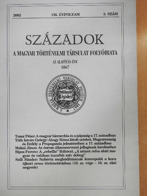 Makai János - Századok 2002/3. [antikvár]