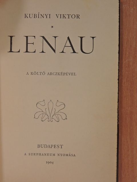 Kubínyi Viktor - Lenau [antikvár]