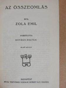 Zola Emil - Az összeomlás I-II. [antikvár]
