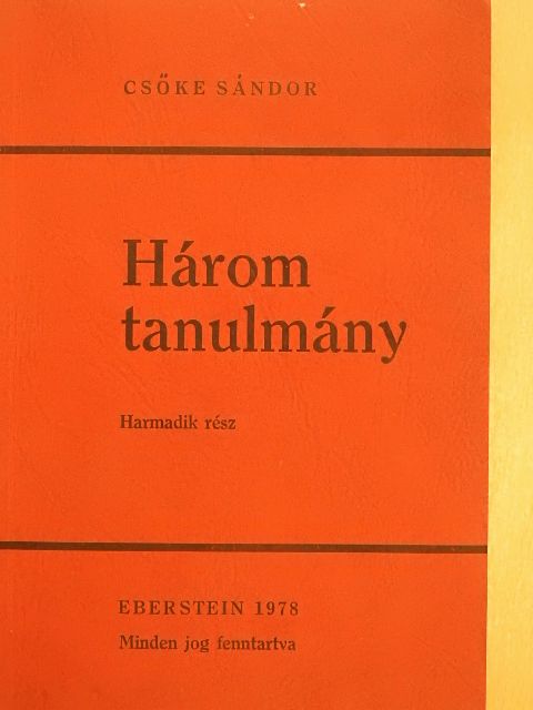 Csőke Sándor - Három tanulmány III. [antikvár]