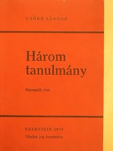 Csőke Sándor - Három tanulmány III. [antikvár]