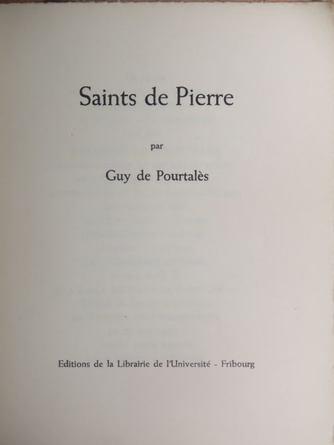 Guy de Pourtalés - Saints de pierre [antikvár]