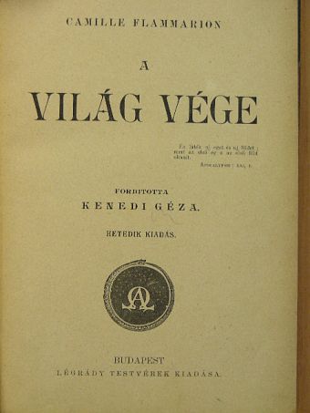 Camille Flammarion - A világ vége [antikvár]