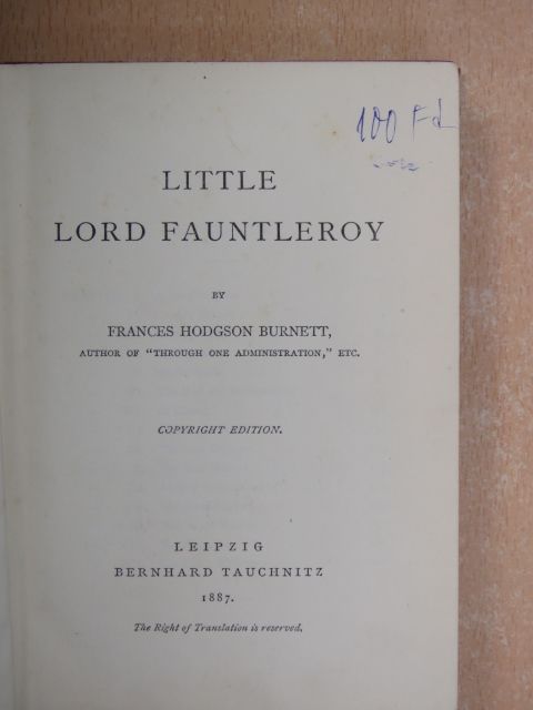 Frances Hodgson Burnett - Little Lord Fauntleroy [antikvár]