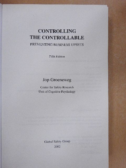 Jop Groeneweg - Controlling the Controllable [antikvár]