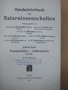 Handwörterbuch der Naturwissenschaften X. [antikvár]