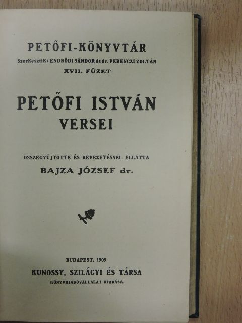Kacziány Géza - Petőfi István versei/Petőfiről és mestereiről [antikvár]
