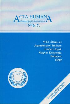 Bokorné Szegő Hanna - Acta Humana 1992/6-7. [antikvár]