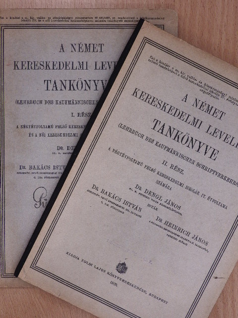 Dr. Bakács István - A német kereskedelmi levelezés tankönyve I-II. [antikvár]