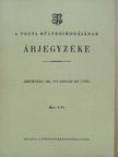 A Posta bélyegirodájának árjegyzéke [antikvár]