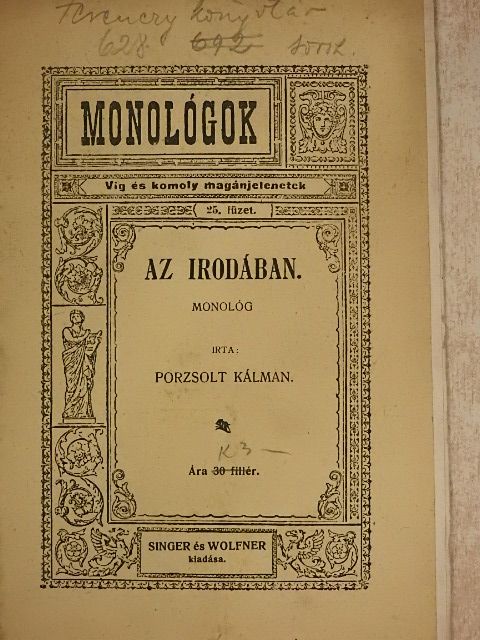 Porzsolt Kálmán - Az irodában [antikvár]