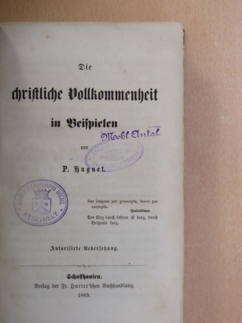 Mathias Heufer - Die christliche Vollkommenheit in Beispielen/Leben heiliger Kinder aus allen christlichen Jahrhunderten (gótbetűs) [antikvár]
