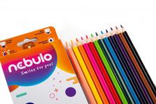 Színes ceruza készlet, hatszög, 12 színes, Nebulo