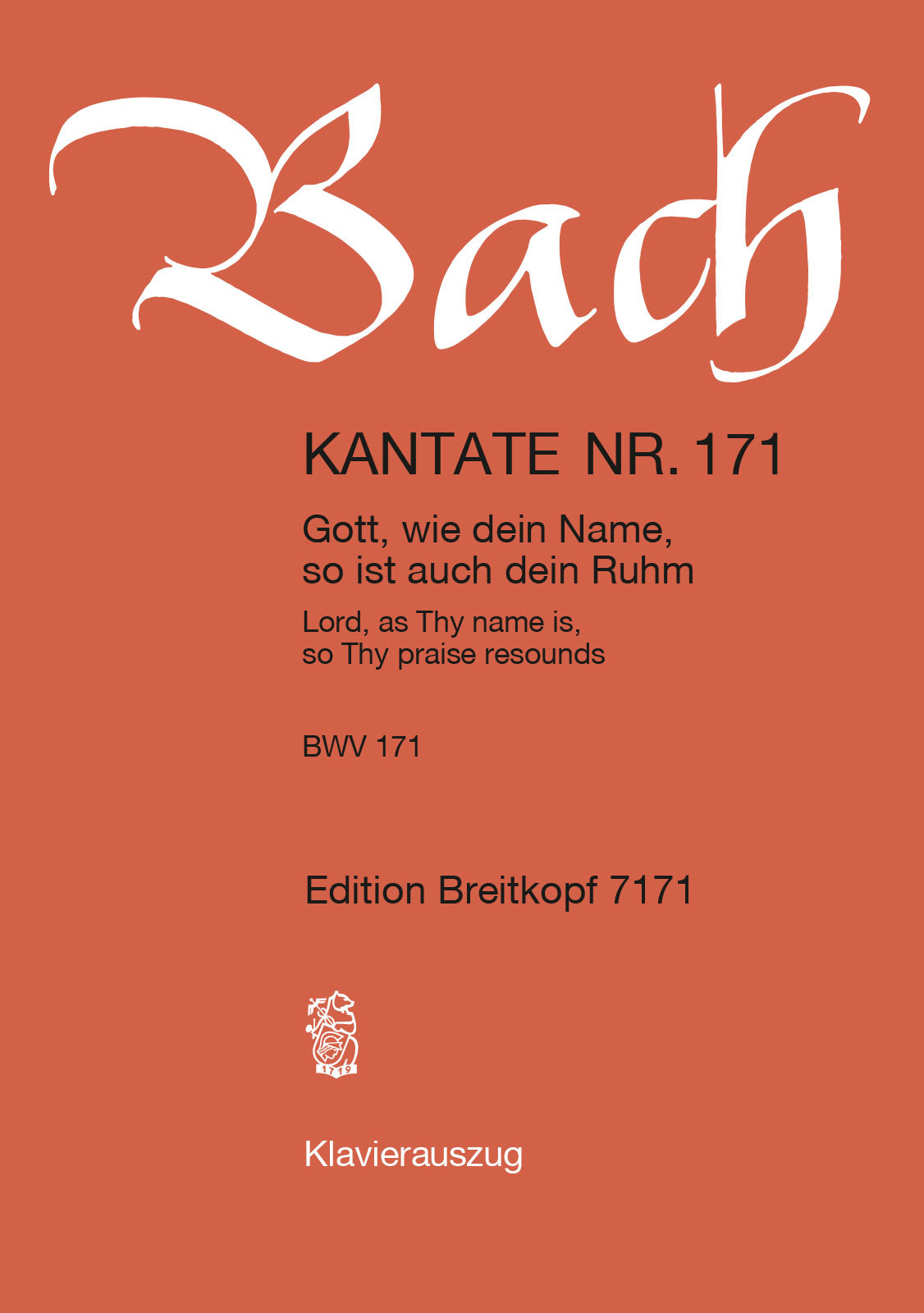 J. S. Bach - KANTATE BWV 171 "GOTT,WIE DEIN NAME" KLAVIERAUSZUG,ANTIKVÁR