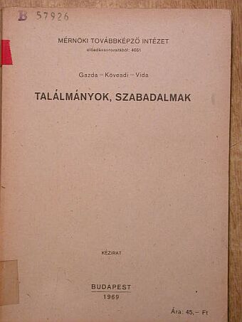 Dr. Vida Sándor - Találmányok, szabadalmak [antikvár]