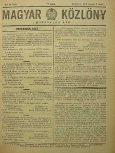 Magyar Közlöny 1950. január 3.-június 30. (fél évfolyam) [antikvár]