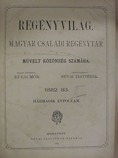 Gabányi Árpád - Regényvilág 1882-83. II. (fél évfolyam) [antikvár]