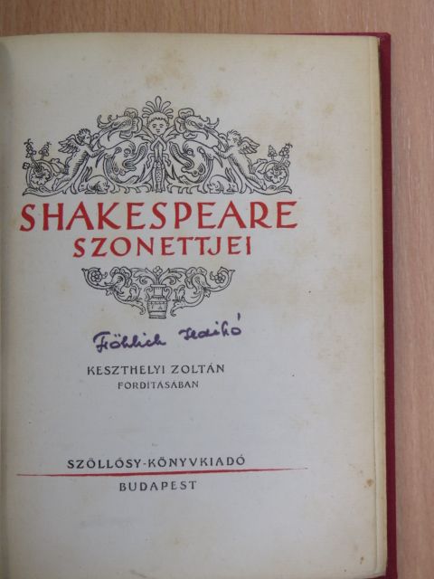 William Shakespeare - Shakespeare szonettjei [antikvár]