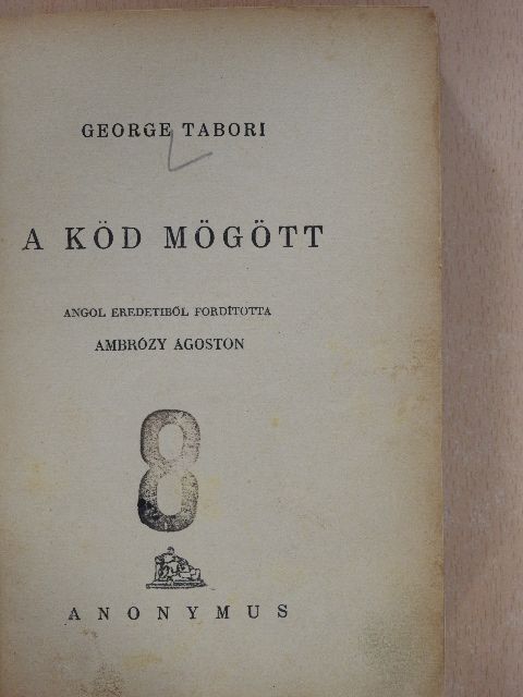 George Tabori - A köd mögött [antikvár]