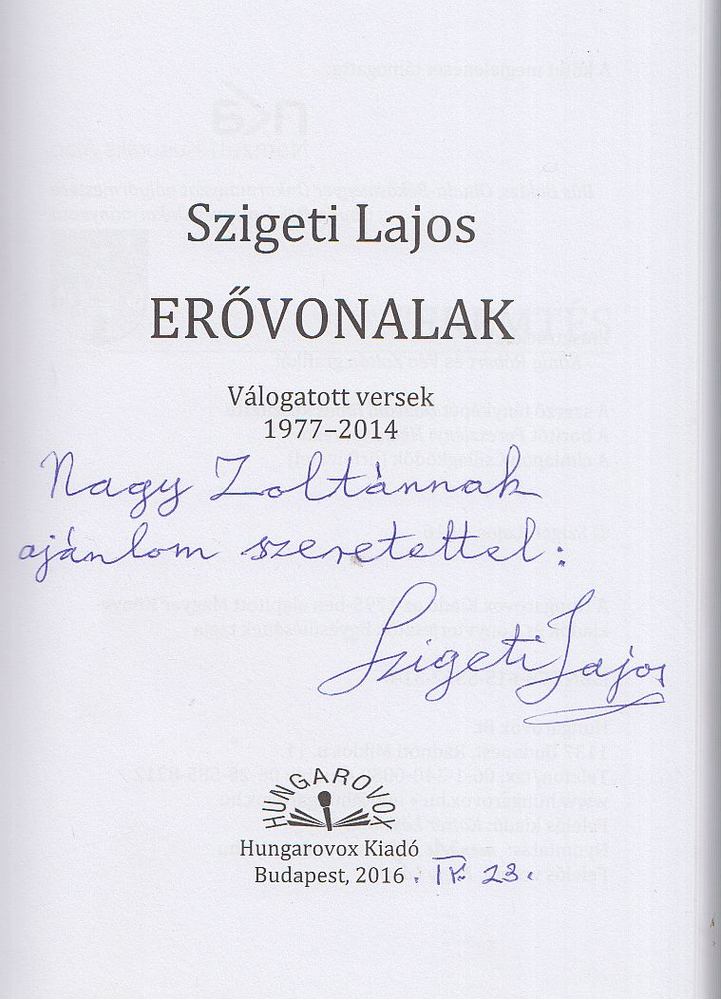 Szigeti Lajos - Erővonalak (dedikált) [antikvár]