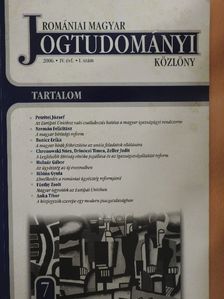 Banicz Erika - Romániai Magyar Jogtudományi Közlöny 2006/1. [antikvár]
