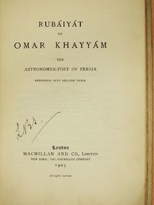 Omar Khayyám - Rubáiyát of Omar Khayyám [antikvár]