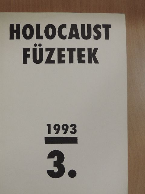 Asher Cohen - Holocaust füzetek 1993/3. [antikvár]