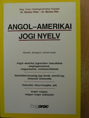 Andrea Hubalek - Angol-amerikai jogi nyelv [antikvár]