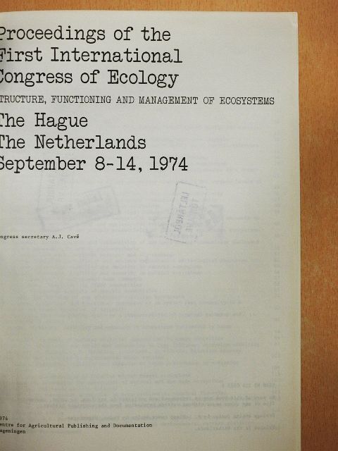 D. E. Reichle - Proceedings of the First International Congress of Ecology [antikvár]