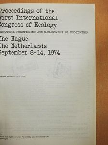 D. E. Reichle - Proceedings of the First International Congress of Ecology [antikvár]
